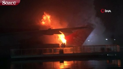 Uçak restoranda yangın