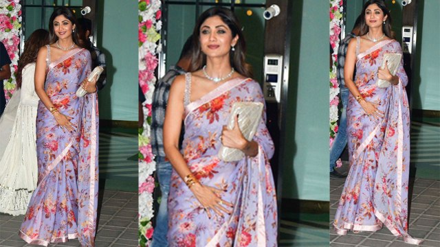 Arpita Khan Diwali Party: Shilpa Shetty looks SIMPLE & ELEGANT in Saree; Watch Video | FilmiBeat