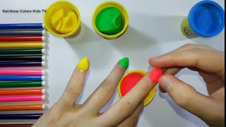 DIY How to make Play Doh Nails. Learning Colors for Kids.
