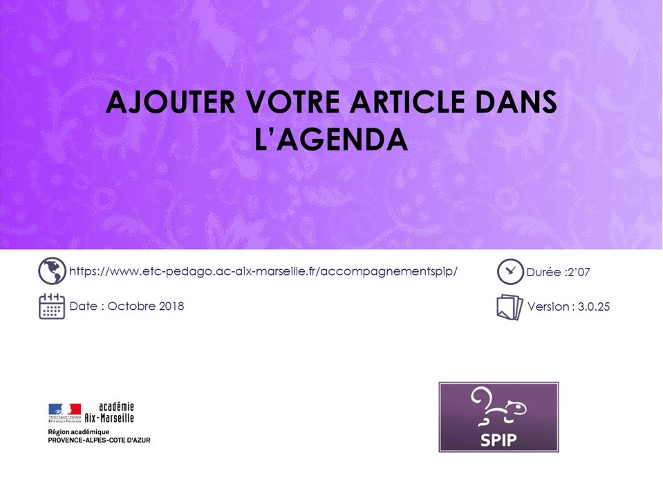 Ajouter un article SPIP dans l'agenda
