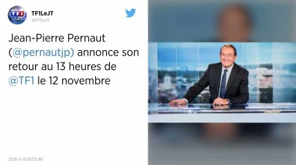 TF1. Jean-Pierre Pernaut annonce son retour au journal de 13h00.