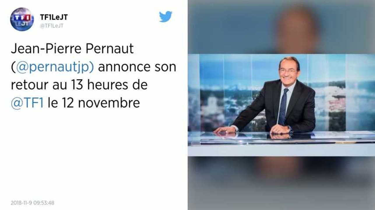 TF1. Jean-Pierre Pernaut annonce son retour au journal de 13h00.