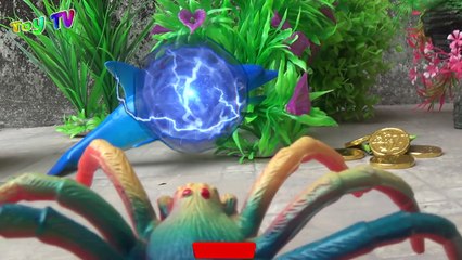 KHỦNG LONG ĐỒ CHƠI - CÁ HEO XANH BỊ NHỆN KHỔNG LỒ CẮN - ToyTV