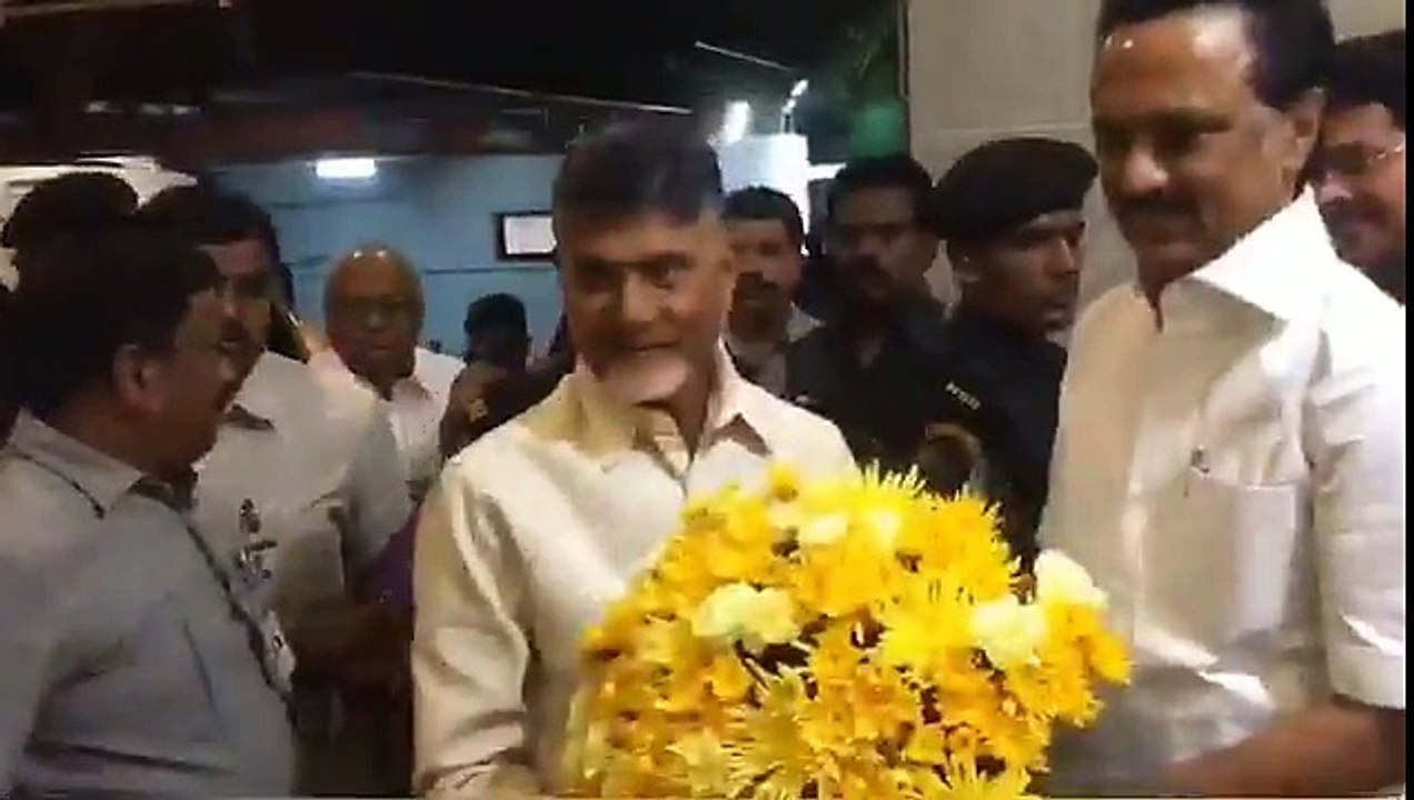 திமுக தலைவர் ஸ்டாலினைச் சந்திக்க சென்னை வந்தார் சந்திர பாபு நாயுடு