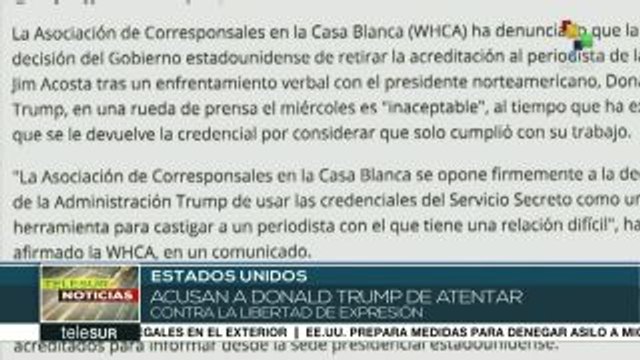 Periodistas en EE.UU. salen en defensa de Jim Acosta