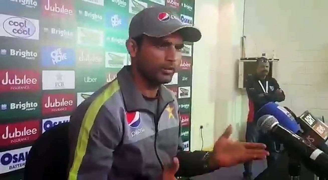 Fakhar Zaman doing press conference