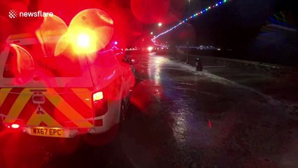 Flooding in Exmouth after gales batter UK