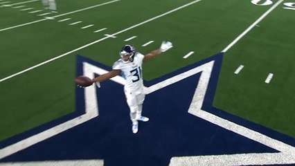 Kevin Byard runs to star at midfield after INT