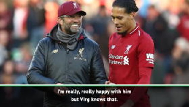 Klopp laughs off van Dijk 'best Premier League defender' tag