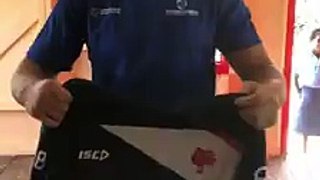 #NRL Premiership hero, Victor Radley gives away Sydney Roosters shirt in #Fiji! Transformers Program