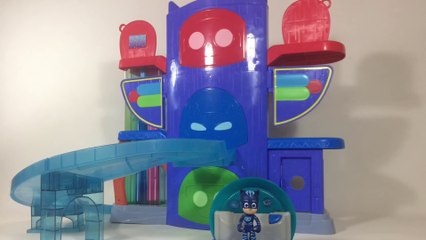 Download Video: PJ Masks Headquarters Catboy Gekko Owlette Romeo Night Ninja Luna Girl || Keith's Toy Box