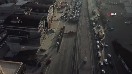 Bursa'da 9,05'te Trafiği Böyle Durdurup Atatürk'ü Andılar, O Anlar Havadan Görüntülendi
