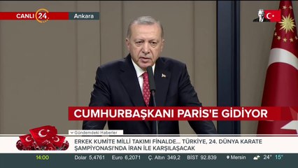 Erdoğan,  Paris'e gidiyor