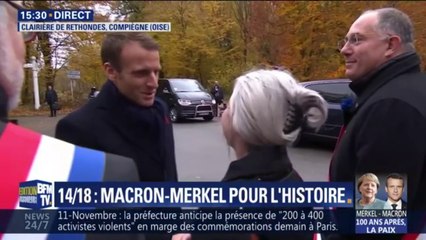 Emmanuel Macron est arrivé à Compiègne pour célébrer l'Armistice en compagnie d'Anglea Merkel