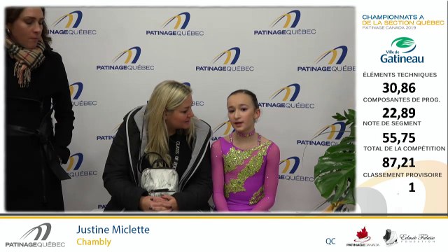 Championnats A de la section Québec - Eve. 6 Pré-Novice Dames prog. Libre + Eve. 7 Senior Messieurs prog. Court + Eve. 8 Pré-Novice Couple prog. Court + Eve. 9 Novice Couple prog. Court + Eve. 10 Junior Couple prog. Court + Eve 11 Senior Couple prog Court
