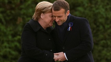 Merkel e Macron juntos no centenário do armistício