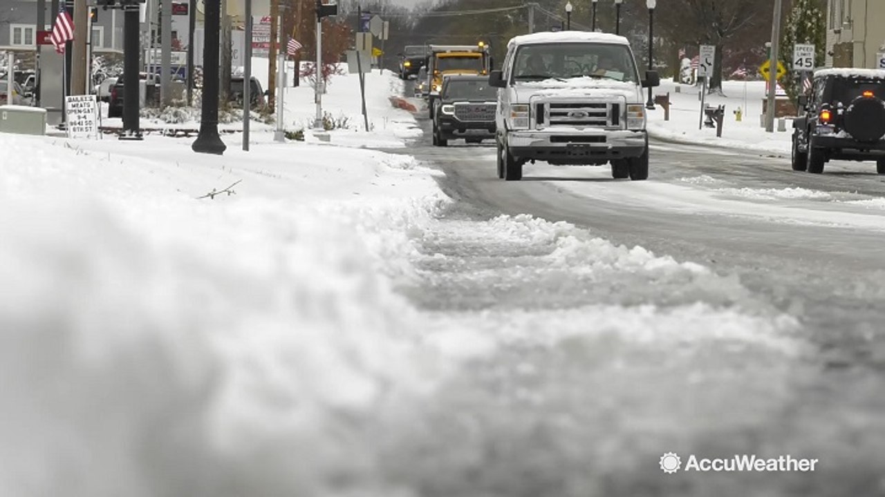Lake-effect snow creates slippery, icy road conditions