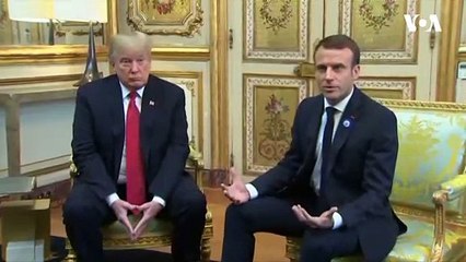 Macron'dan Trump'a Sıcak Karşılama