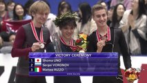 Mens Victory Ceremony - 男子表彰式 & 優勝インタビュー - 2018 NHK Trophy - 宇野昌磨 - Shoma UNO - Sergei VORONOV