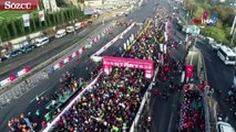 Vodafone 40. İstanbul Maratonu'nu havadan görüntülendi