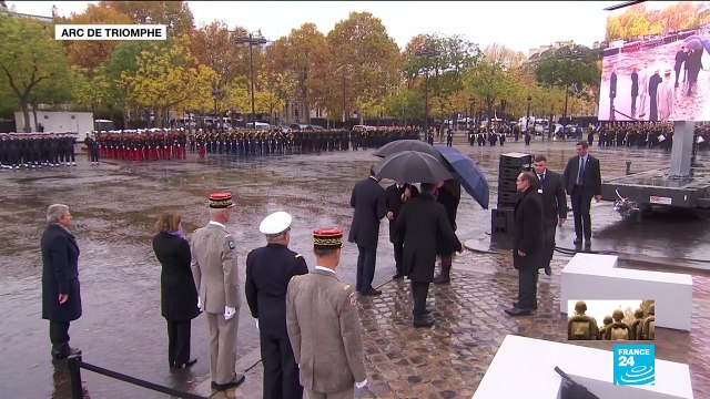 Centenaire de l'Armistice de 1918 : Arrivée de Vladimir Poutine à l'Arc de Triomphe