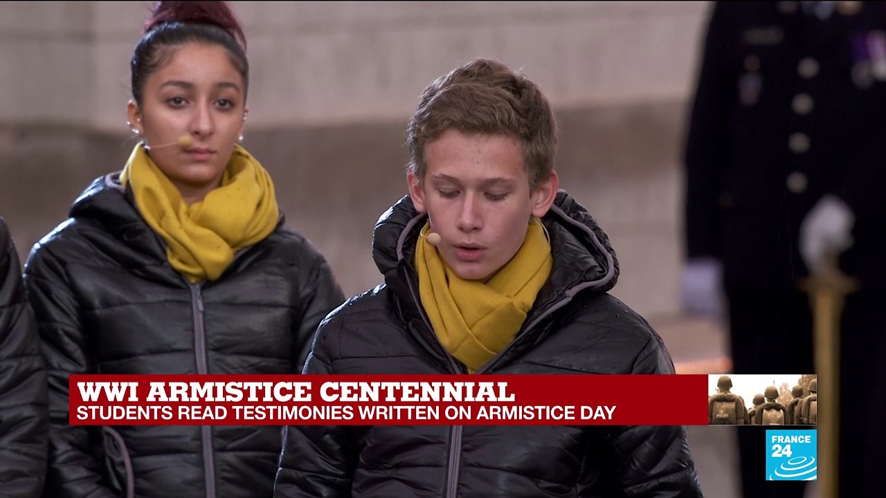 WWI armistice centennial: students read testimonies written on armistice day