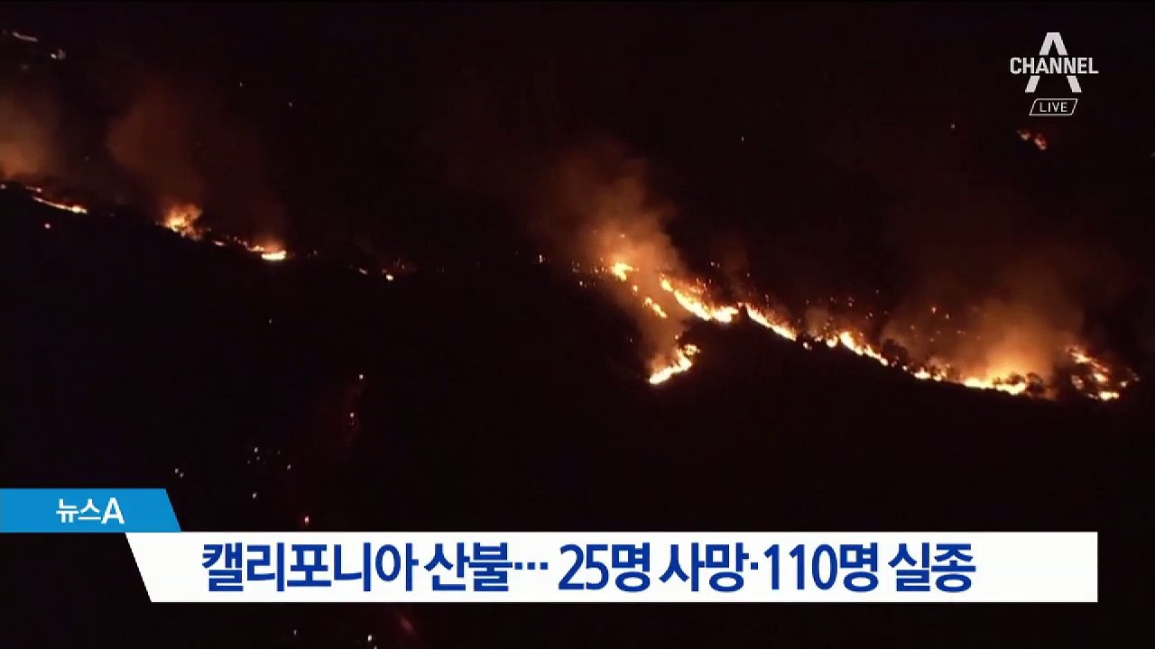 캘리포니아 산불…최소 25명 사망·110명 실종