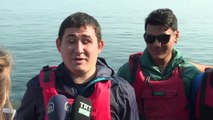 Görme engelli iki genç kanoyla İzmir Körfezi'ni geçti (2)