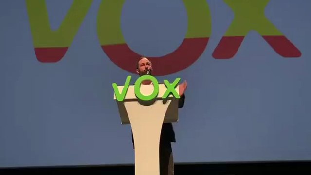 Santiago Abascal en el mitin de Vox en Sevilla.