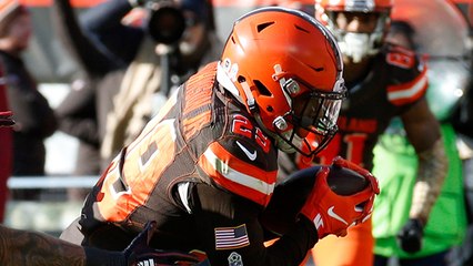 Duke Johnson's pump fake to Chubb almost gets first down