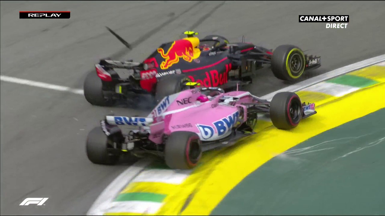 Tête-à-queue de Verstappen après un accrochage avec Ocon ! - Vidéo Dailymotion