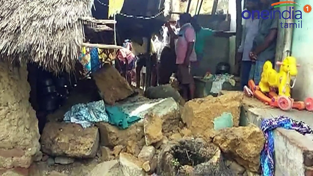சுவர் இடிந்து விழுந்து மூதாட்டி பலி-வீடியோ