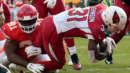 David Johnson forces his way in for goal-line TD