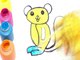 Squirrel Glitter coloring and drawing Learn Colors for Kids, Toddlers Toy Art with Nursery Rhymes