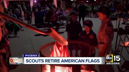 Valley Boy Scouts mark Veteran's Day, retire old American flags
