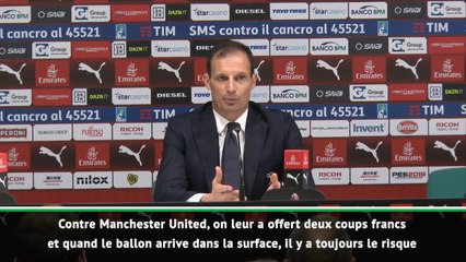Serie A - Allegri : "On a retenu la leçon de Manchester"
