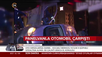 Panelvanla otomobil çarpıştı