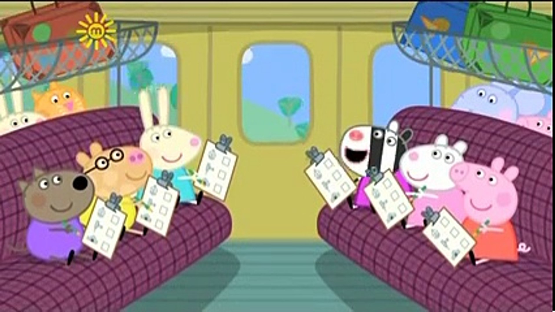 peppa pig on a train