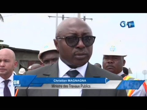 RTG/Le Ministre des travaux publics sur le chantier de réhabilitation des voies PK5-PK12
