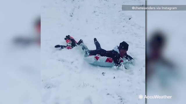 Snow day sledding gone wrong