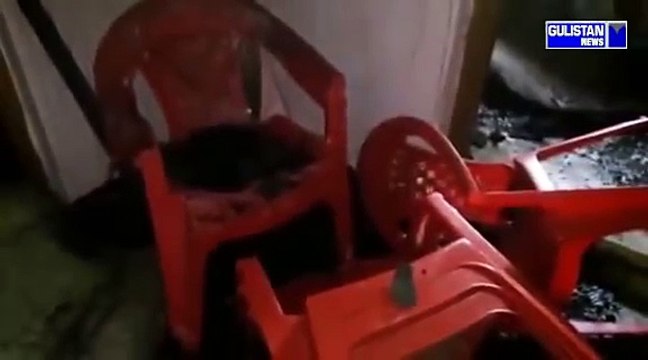 Panchayat ghar set ablaze by Unknown persons during night at Anantnag district.