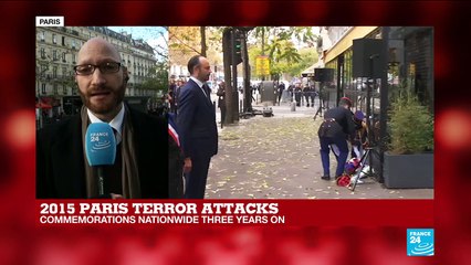 "The ceremony here was extremely moving," says our reporter from the Bataclan