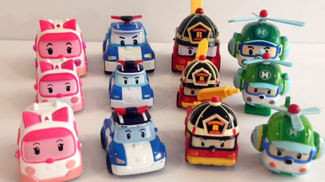 12 Robocar Poli Transforming Die Cast Robots Poli Roy Amber Helly 로보카 폴리 로이 엠버 헬리- Demo Review