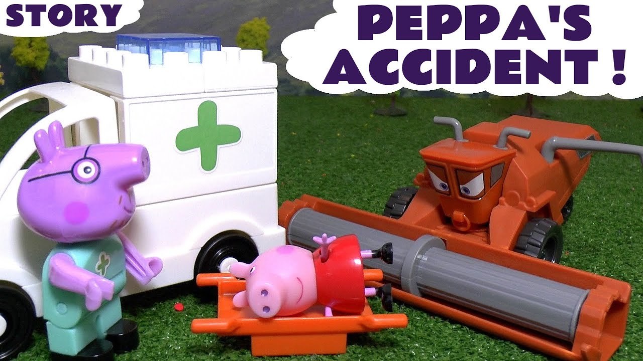 Duplo Peppa Pig has an Accident involving Disney Pixar Cars Frank and