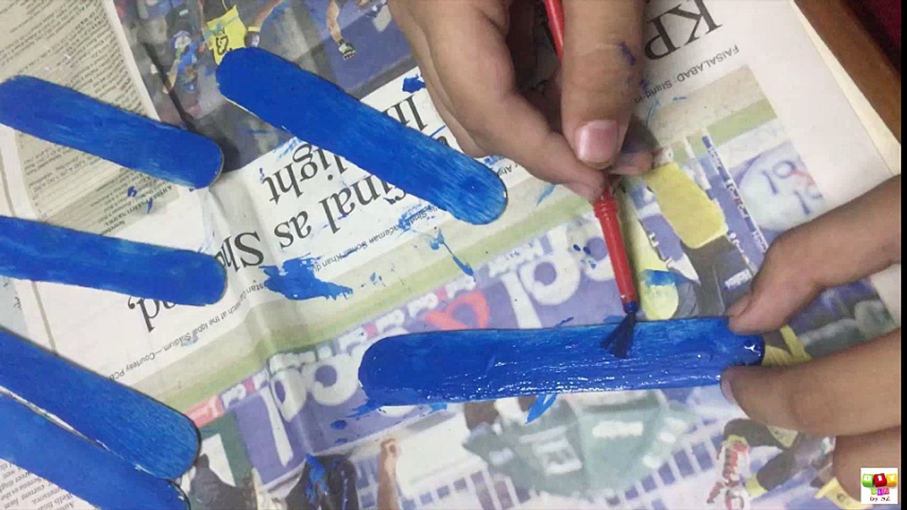 Popsicle sticks shelf