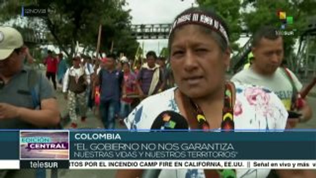 Indígenas colombianos llegan a Bogotá, denuncian abandono estatal