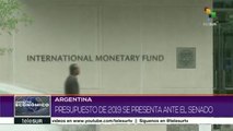 Argentina: presupuesto de 2019 será presentado en el Senado
