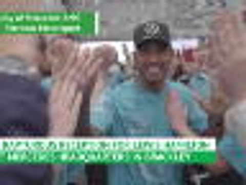 Mercedes and Hamilton celebrate F1 title wins back at headquarters