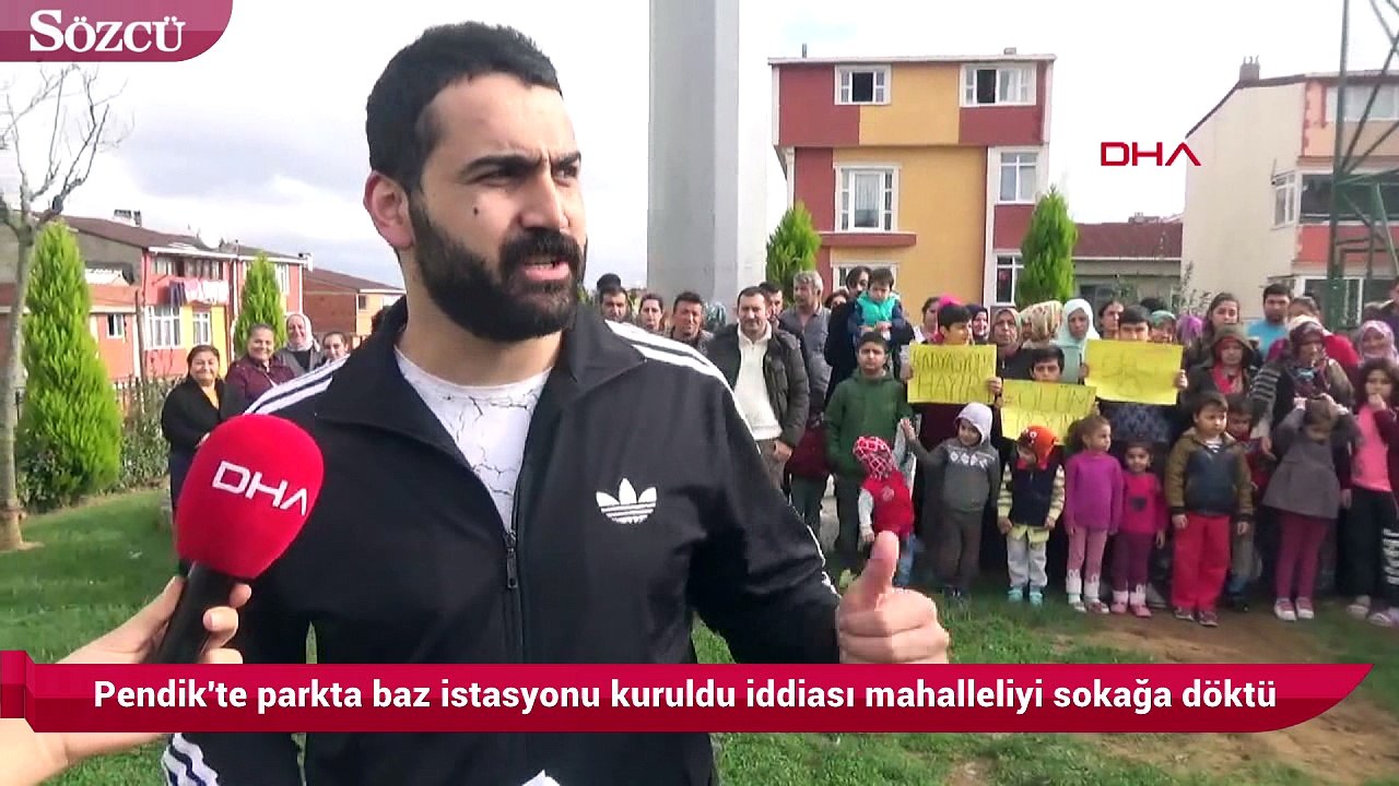 Pendik'te parkta baz istasyonu kuruldu iddiası mahalleliyi sokağa döktü