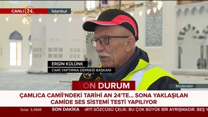 Camide ses sistemi testi yapılıyor